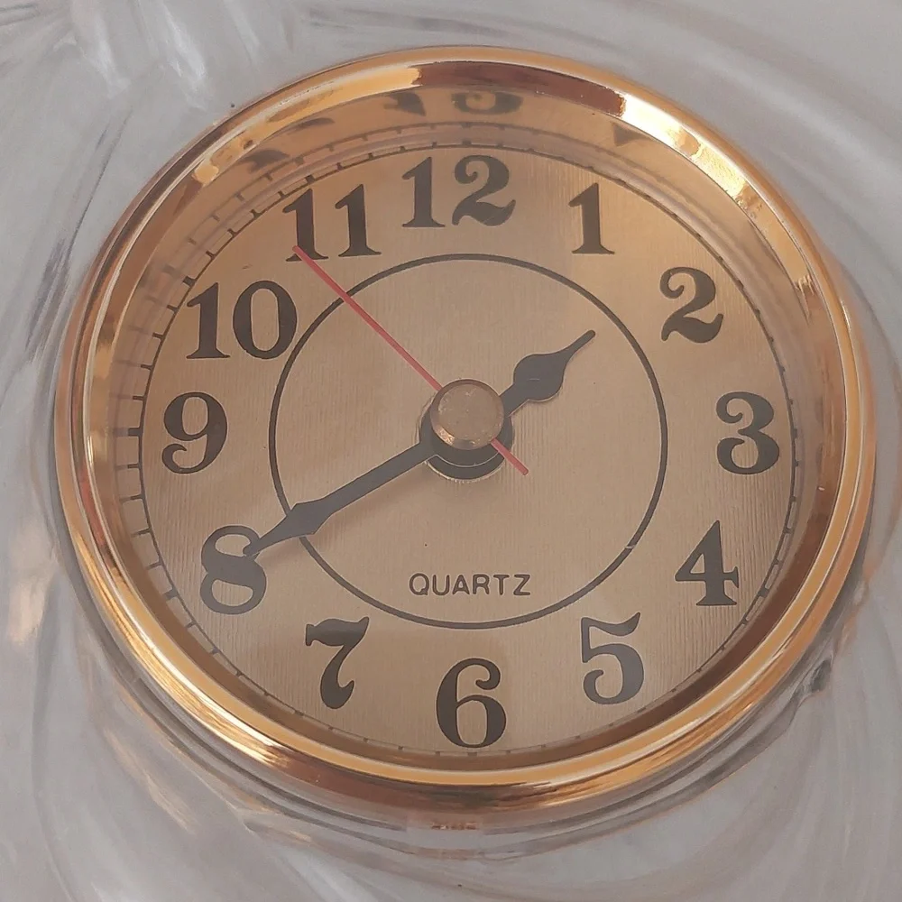 Elegant Gold and Clear Quartz Table Clock NIB